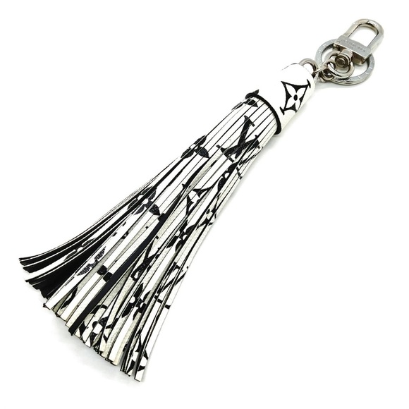 Louis Vuitton Accessories - Louis Vuitton Black and White Tassel Keychain